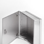 Valve box, Stainless Steel with Hidden Flange, screwdriver-operated cam latch, pantograph hinge