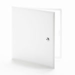 CTR-10- Flush Universal Access Door with Hidden Flange. Key-operated cylinder cam latch. Pantograph hinge. Beveled edges.