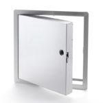 PFI-SS-85- Fire-Rated Insulated Stainless Steel Access Door with Exposed Flange. Mortise slam latch. Piano hinge