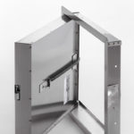 Fire-Rated Insulated Stainless Steel Access Door with Exposed Flange mortise slam latch, piano hinge