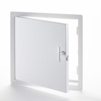 PFN-22- Fire-Rated Uninsulated Access Door with Exposed Flange. 4" handle operated slam latch. Piano hinge
