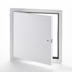 PFN-60- Fire-Rated Uninsulated Access Door with Exposed Flange. Ring and self-latching tool-key operated slam latch. Piano hinge. Gasket